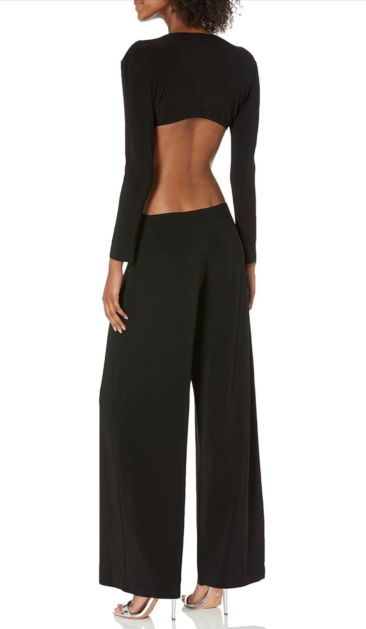 Norma Kamali - Long Sleeve Side Cut Out Jumpsuit