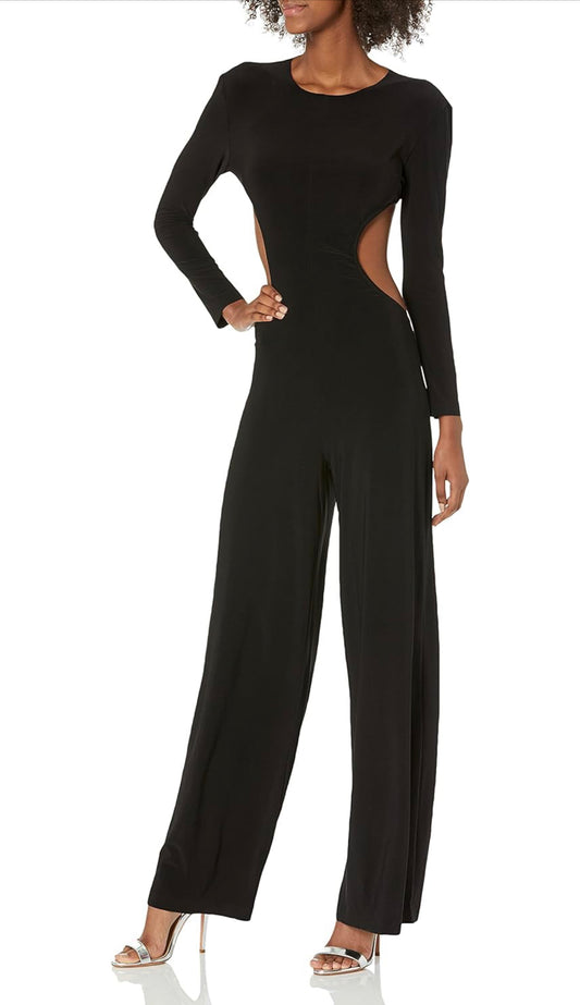 Norma Kamali - Long Sleeve Side Cut Out Jumpsuit