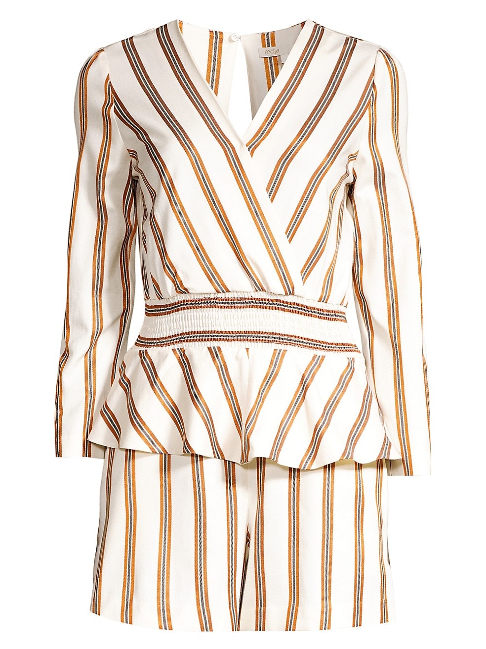 Maje - Striped Peplum Suit Romper