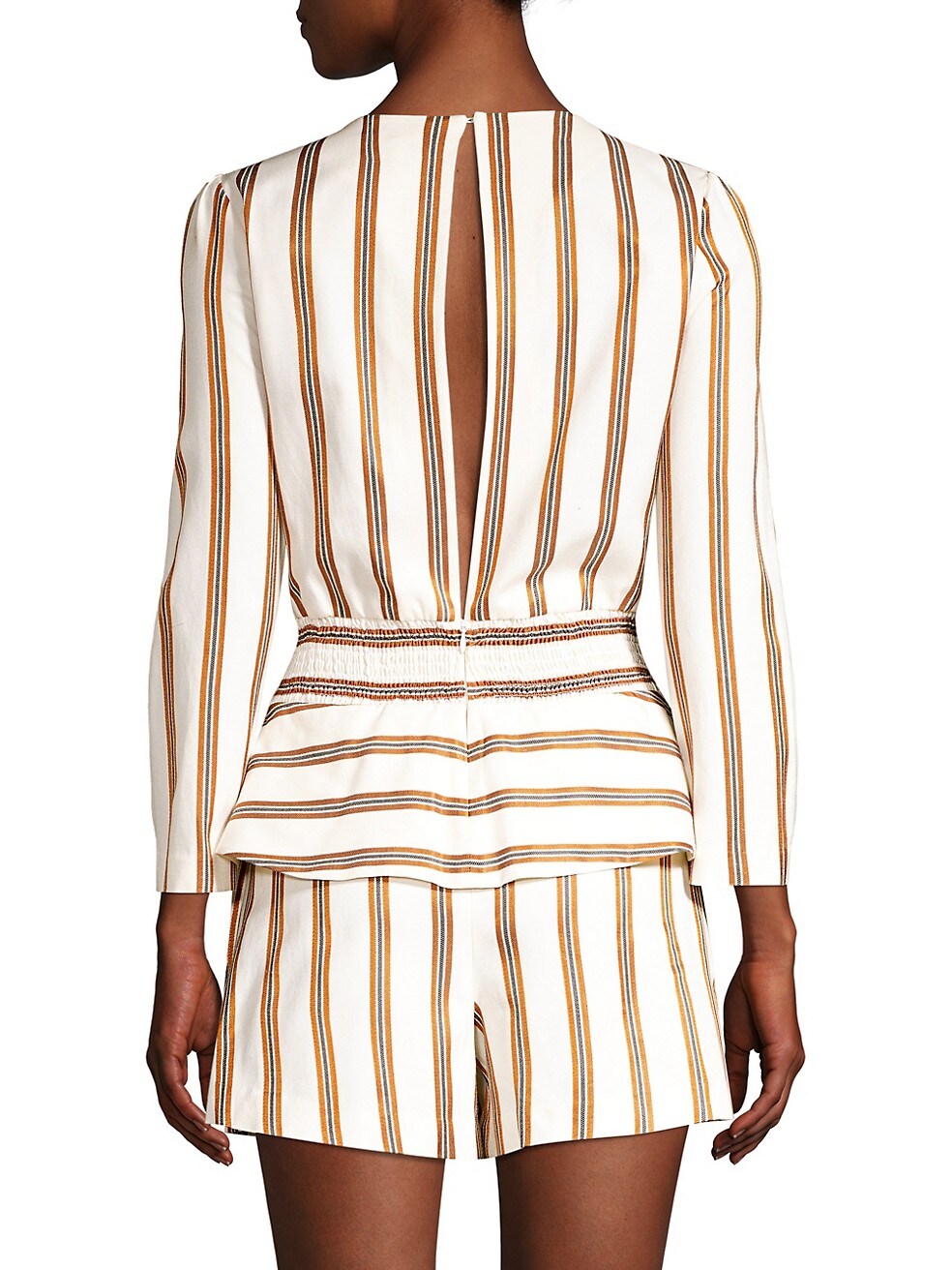 Maje - Striped Peplum Suit Romper