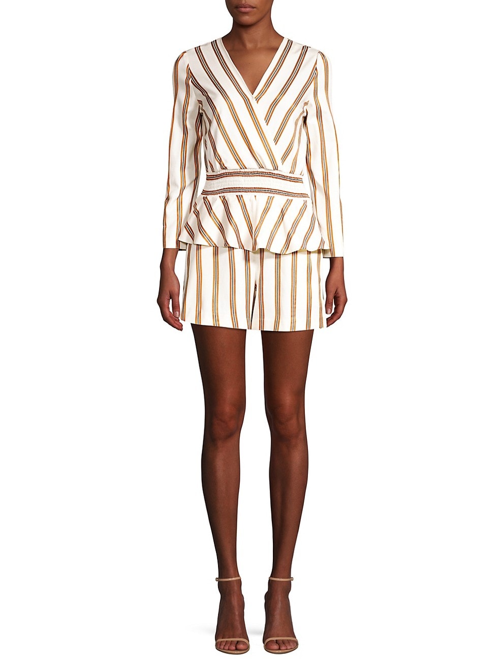 Maje - Striped Peplum Suit Romper