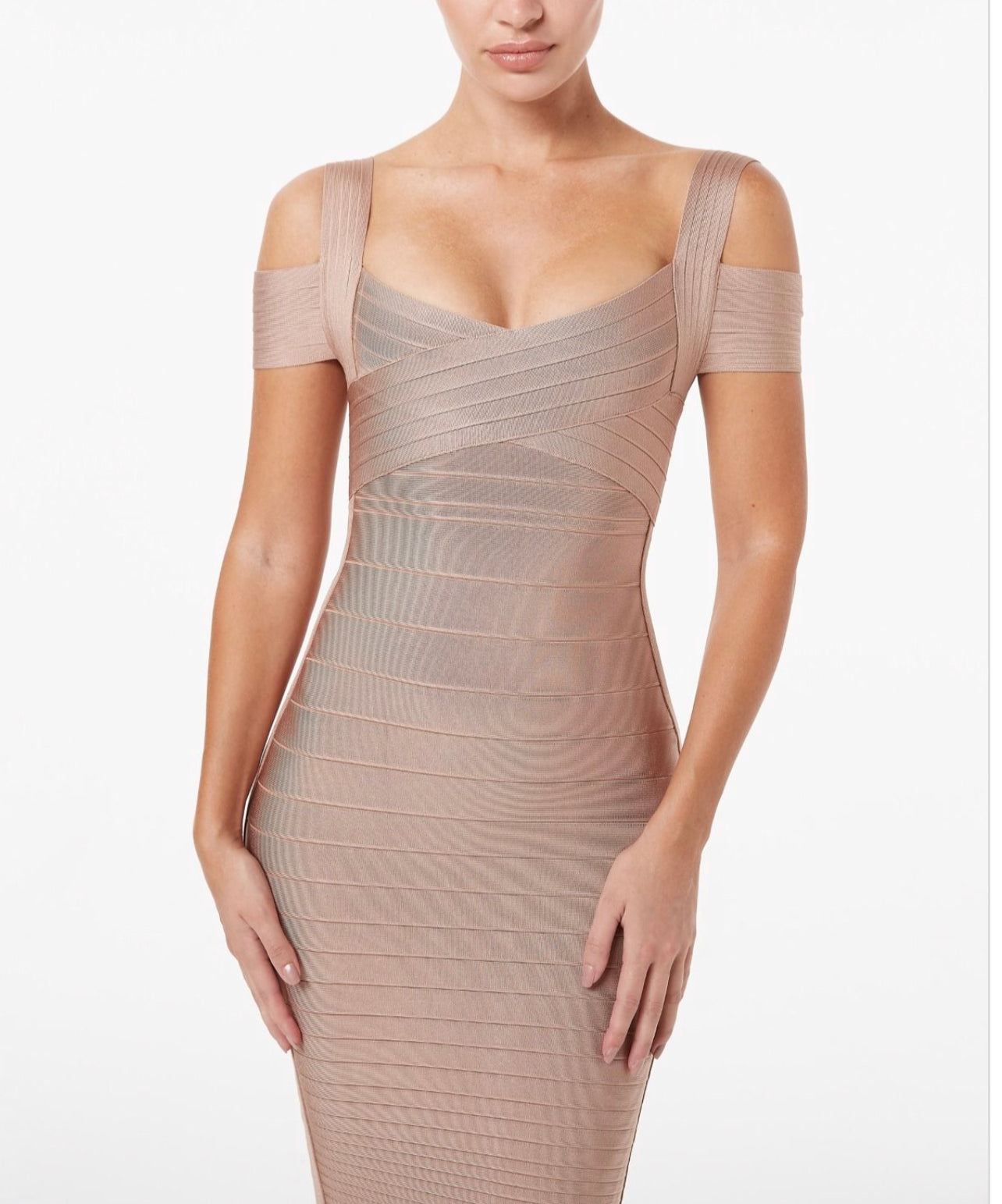 GRADIENT CROSS FRONT BANDAGE DRESS