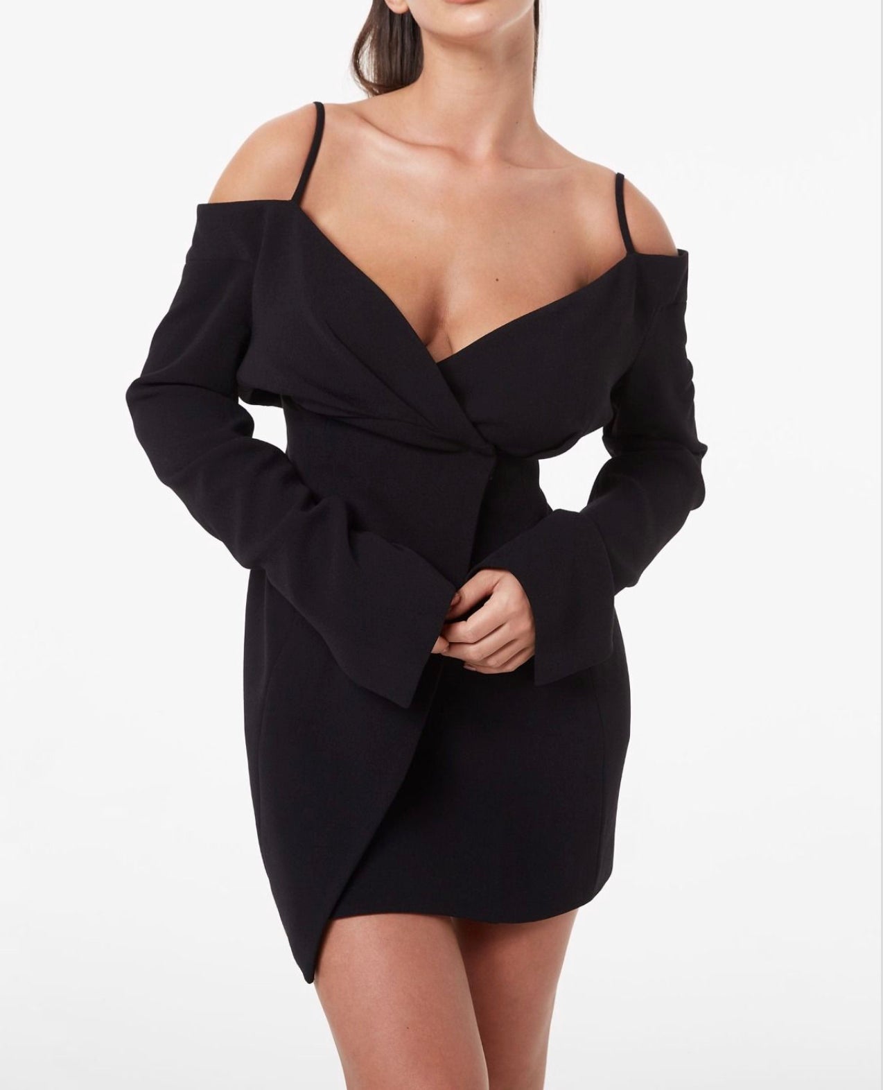 CREPE BARDOT TUX DRESS